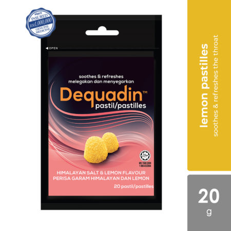 Dequadin Pastilles Himalayan Salt & Lemon 20g|for Sore Throat