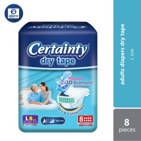 Certainty Adult Diapers L 8s | 3X Faster Absorption