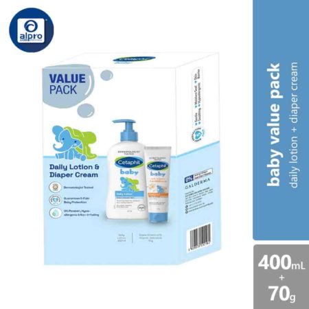 Cetaphil Baby Value Pack (Daily Lotion 400ml + Diapers Cream 70g)