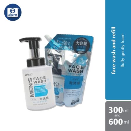 S Select Men's Face Wash Smooth Whip 300ml And Refill Pack 600ml