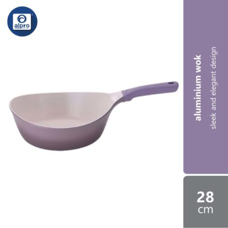 Ladini Hansoo Cast Aluminium Wok Purple 28cm | Sleek and Elegant Design