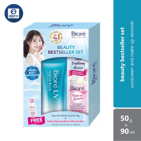 Biore Uv Aqua Rich Watery Essence 50g Free Cleansing Water Soften Up 90ml | Non-sticky And Light On Skin