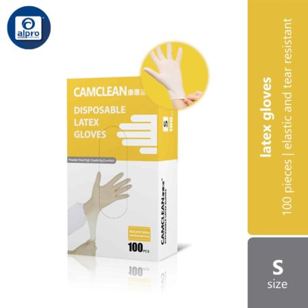 Camclean Disposable Powder Free Latex Glove (S/ M/ L) | Natural Latex Materials