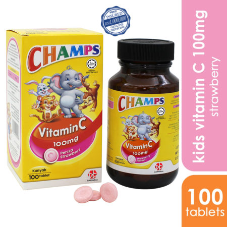 Champs C 100mg Strawberry 100s | Kids Vitamin C