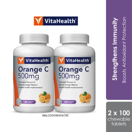 Vitahealth Orange C 500mg Chewable 2x100s | Strengthens Immunity