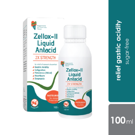 Zellox Ii Double Strength Liquid Antacid 100ml | Relief Of Gastric Acidity