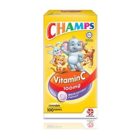 Champs C 100mg Blackcurant 100s | Kids Vitamin C (expiry : 09/2024)