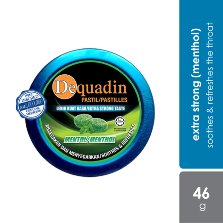 Dequadin Pastilles Extra Strong Taste Menthol 46g|for Sore Throat