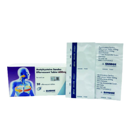 Acetylcysteine Sandoz 600mg Effervescent Tab 10x2s | For Cough