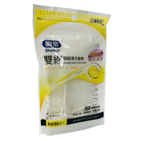 Shallop Double Line Dental Floss Pick 50s