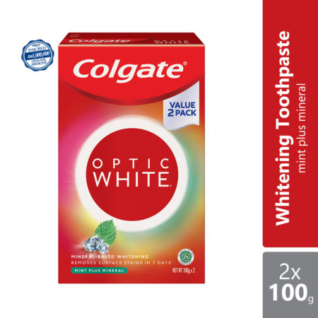 Colgate Optic White Mint Plus Mineral Whitening Toothpaste Valuepack 100g X 2