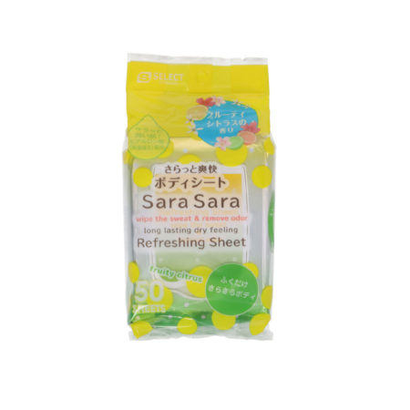 S Select Sara Sara Smooth & Refreshing 50 Sheet (Fruity Citrus) | Wipes Off Sweat