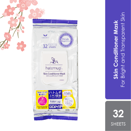 Sugi S Select Hatomugi Skin Conditioner Facial Mask 32s | With Moisturizing Barley Extract