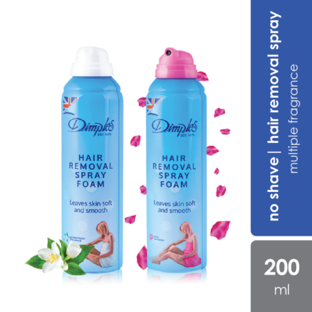 Dimples Hair Removal Spray Foam (Rose / Jasmine Fragrance) 200Ml | No Shave Needed