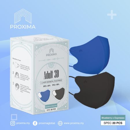 Proxima Adult 3D 4 Layer Surgical Face Mask 20s