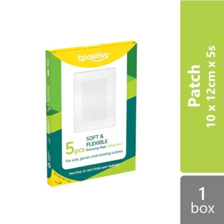 Bpositive Soft & Flexible Dressing + Pad 10 X 12cm 5s | For Cuts, Grazes & Covering Sutures