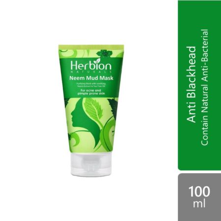 Herbion Naturals Neem Mud Mask 100ml | Contain Natural Anti-Bacterial