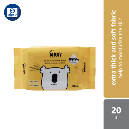 Baby Moby 99.9% Pure Water Wipes 20s | Help to Moisturize the Skin