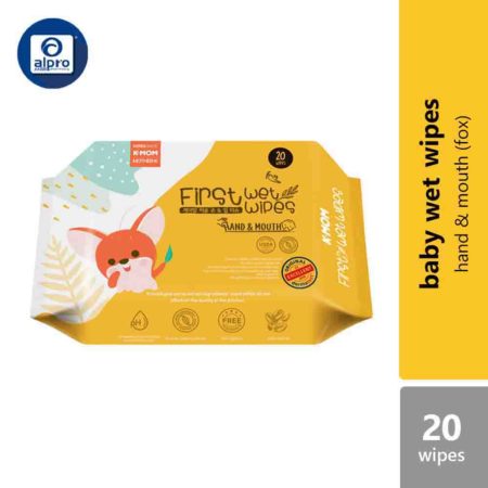 K-Mom First Wet Wipes Hand & Mouth 20s Embo Baby Wipes (Fox)