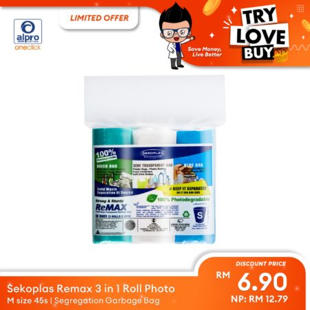 (TLB) Sekoplas Remax 3 In 1 Roll Photo (M) | Segregation Garbage Bag