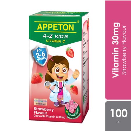 Appeton A-z Kids Vitamin C Strawberry 100s | For Children Age 2-6 Years Old