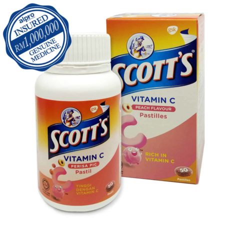 Scotts Vitamin C Pastilles (Peach) 50s