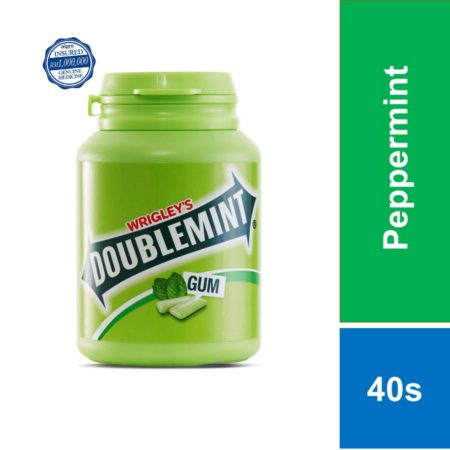 Doublemint Bottle Peppermint 58gm / 40 Pellets | Chewing Gum / Fresh Breathe / Cooling