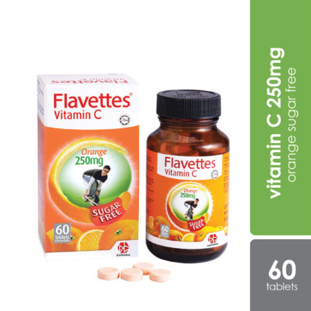 Flavettes Sugar Free Vitamin C 250mg (Orange) 60s | For Adult