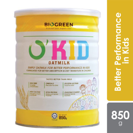 Biogreen O'kid Oatmilk Children's Growing Up Nutrition 850g | For Children Age 1 Year Old & Above