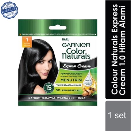 Garnier Colour Naturals Express Cream 1.0 Hitam Alami 20ml+20g