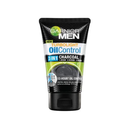 Garnier Men Turbolight Oil Control 3in1 Charcoal Foam 100g [Expiry 01/26]