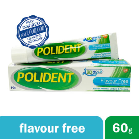 Polident Flavour Free Denture Adhesive Cream 60g | Holds the Denture Firmly