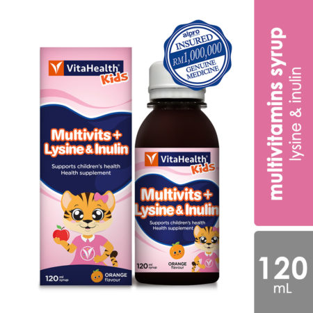 Vitahealth Kids Multivits + Lysine & Inulin 120ml | Complete Nutrition