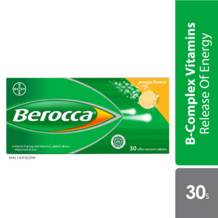 Berocca Performance Mango Effervescent Tablets with Vitamin C 30s