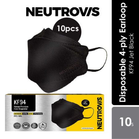 Neutrovis KF94 Korean Premium Medical Face Mask (Jet Black)10s | For Adults