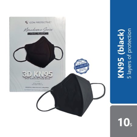 Icon Protective 3D KN95 5 Ply Medical Face Mask (Black) 10s | For Adult