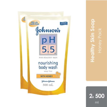 Johnsons Ph5.5 Honey Body Wash 500ml 2s