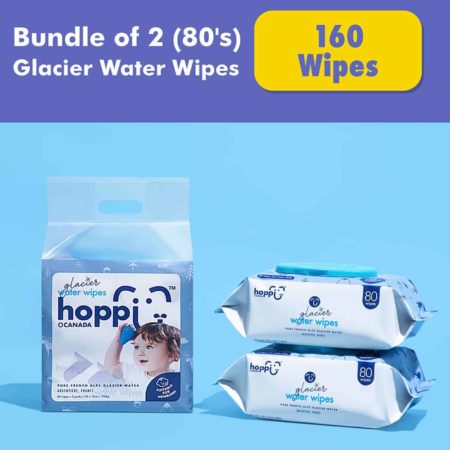 Hoppi Glacier Water Wipes 80 X 2s