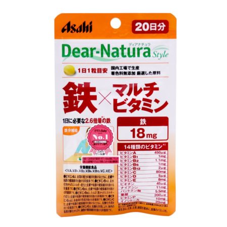 Asahi 20s Days Dear Natural Iron & Multivitamin Supplement Tablets 20s