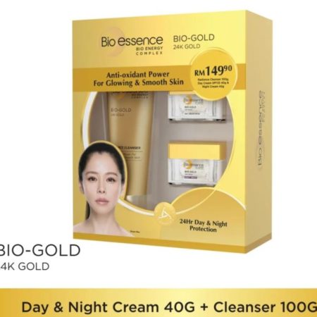 [Value Pack] Bio Essence Bio-Gold 24K Gold Day Cream 40g + Night Cream 40g + Cleanser 100g | Bio-Gold Skincare Set