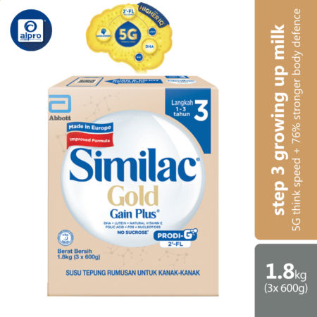 Abbott Similac Gold Gain Plus S3 (Gl+2fl) 1.8kg Bib | New Improved Formula