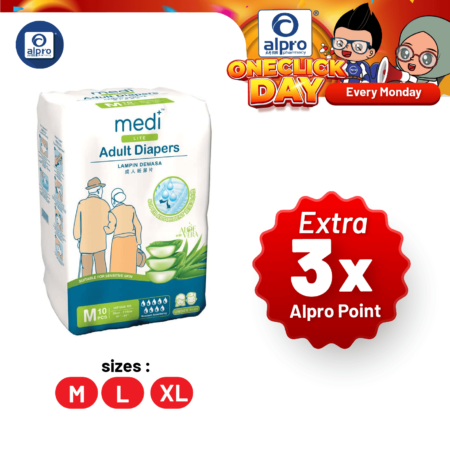 Medi Lite Unisex Adult Diapers 10's ( M /L /XL) | Double-Layer Absorben