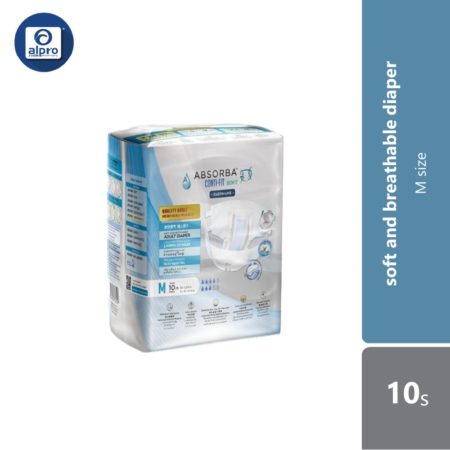 Absorba Conti-Fit Soft Adult Diapers 10s (M) | Soft and Breathable