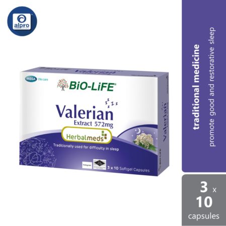 Bio-life Herbalmeds Valerian Extract 572mg 30s | Promote Good And Restorative Sleep