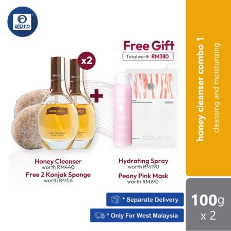 Berlanco Timeless Cleansing Honey Combo 1 | 2x Honey CleanserFree 2 Konjak Sponge