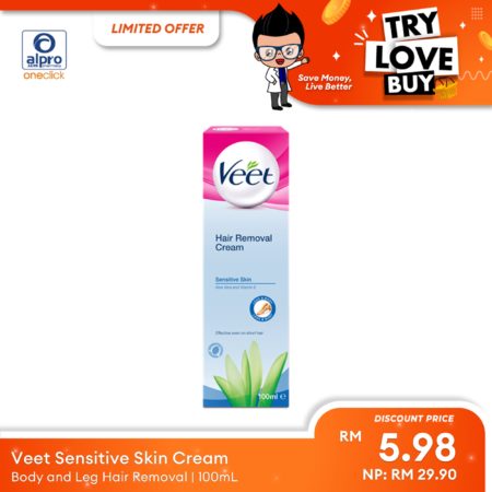 (TLB) Veet Sensitive Skin Cream 100ml | Contains Aloe Vera & Vitamin E