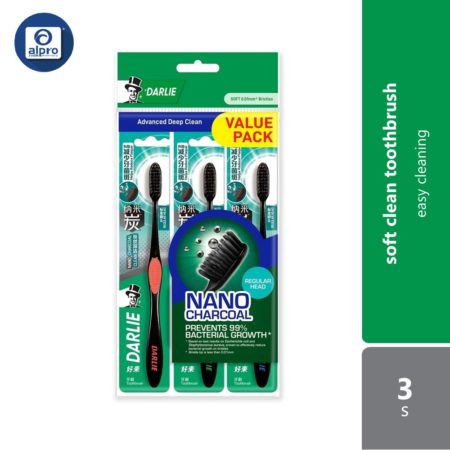 Darlie Soft Clean Charcoal Toothbrush 3s | Easy Cleaning