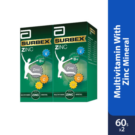 Abbott Surbex Zinc B-plus 2x60s | Increasing Energy Levels and Stamina