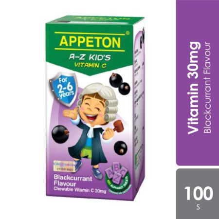 Appeton A-Z Kids Vitamin C Blackcurrant 100s | For Children Age 2-6 Years Old