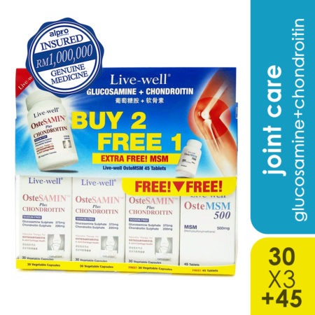 Live-well Ostesamin 3x30s FREE PLUS MSM 45s | Joint Health